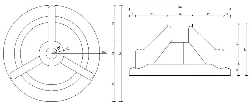 tls-Sw screw wedge Ø54 mm with joint canal sight holes tls-Sw screw wedge Ø54 mm with joint canal sight holes
