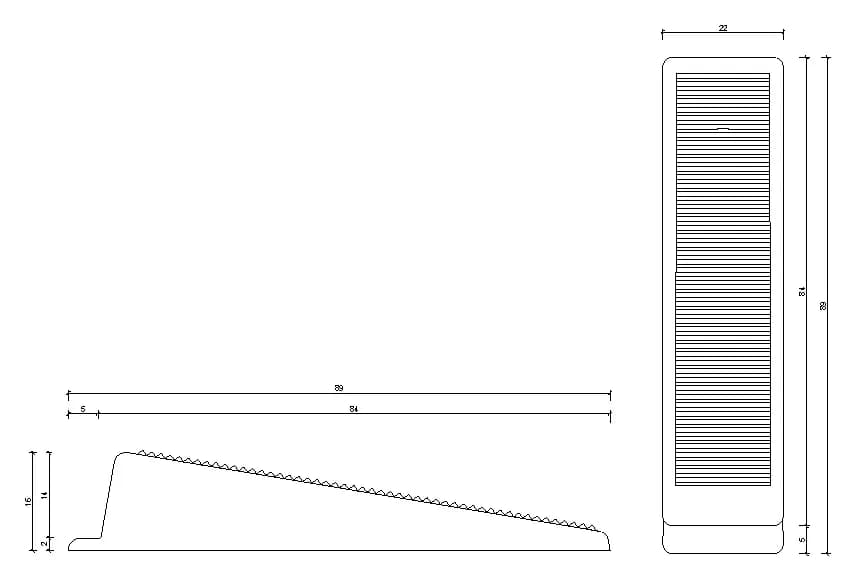 tls-Ww tile leveling wedge technical drawing 89x22x16 mm tls-Ww tile leveling wedge technical drawing 89x22x16 mm